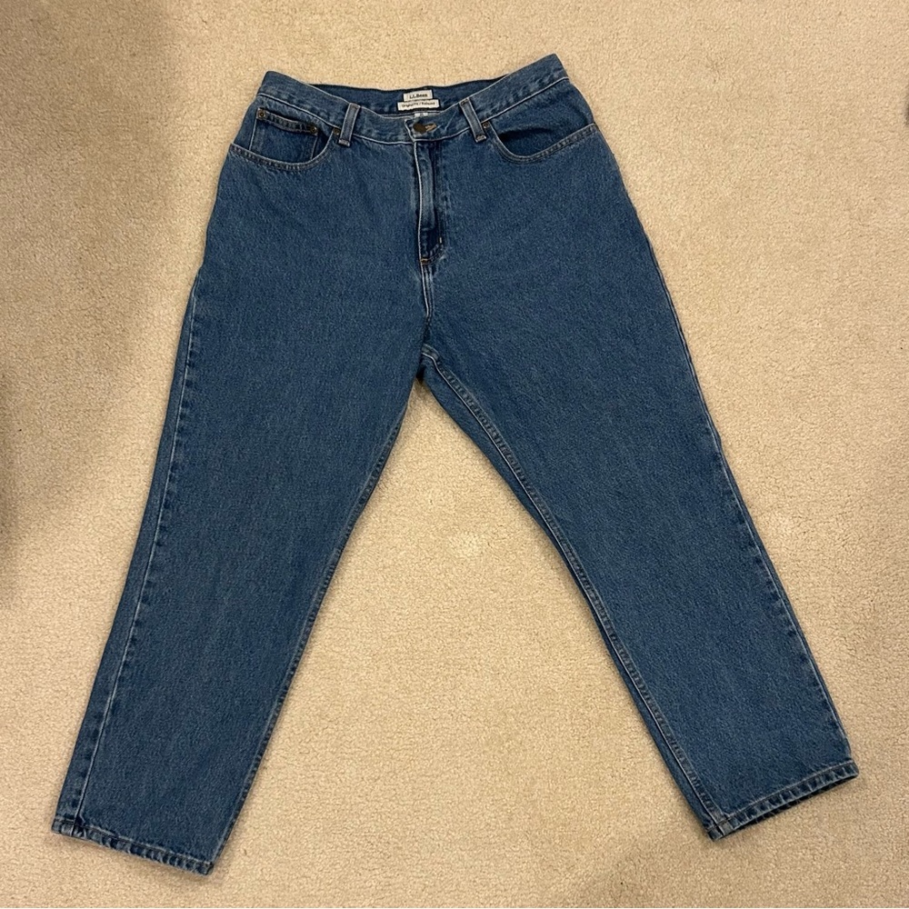 LL Bean Original Fit / Relaxed 100% Cotton Stone Wash Jeans 12P (12 petite)